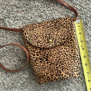 MADEWELL calfhair leather leopard crossbody
